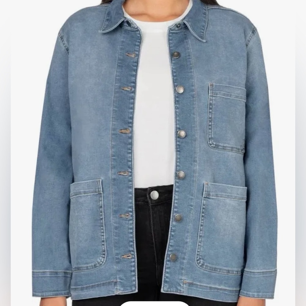 🔥”Well Worn” Denim Utility Jacket — Light Wash- NWT